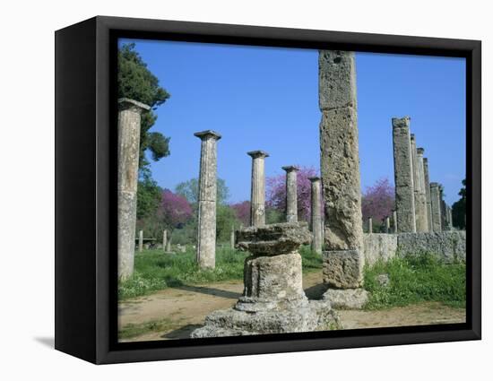 View Towards the Palaestra, Archaeological Site, Olympia, Unesco World Heritage Site, Greece-Tony Gervis-Framed Premier Image Canvas