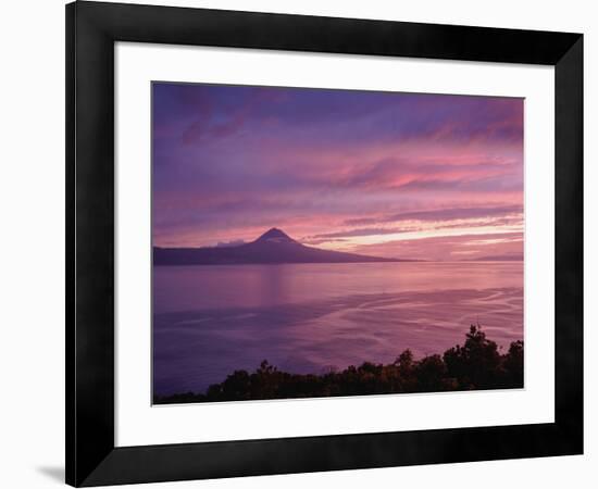 View towards the Pico Island at sunset, Sao Jorge Island, Azores, Portugal, Atlantic, Europe-Karol Kozlowski-Framed Photographic Print