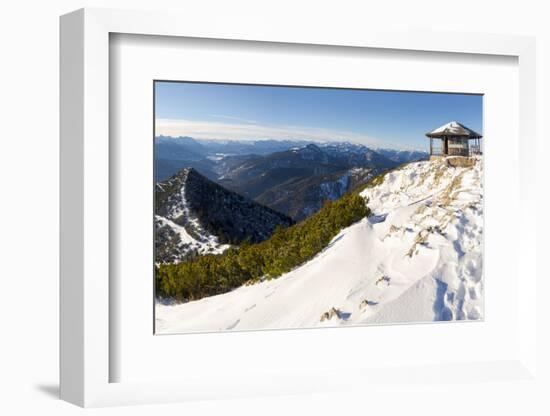 View towards the summit pavilion. View from Mt. Herzogstand near lake Walchensee. Germany, Bavaria-Martin Zwick-Framed Photographic Print