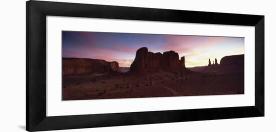 View Towards the Three Sisters at Dusk, Monument Valley Tribal Park, Arizona, USA-Lee Frost-Framed Photographic Print