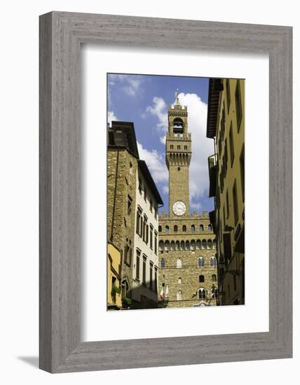 View Towards the Tower of the Palazzo Vecchio, Florence, Tuscany, Italy-John Woodworth-Framed Photographic Print