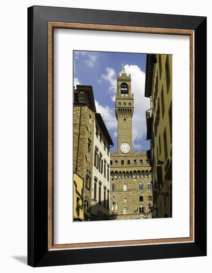 View Towards the Tower of the Palazzo Vecchio, Florence, Tuscany, Italy-John Woodworth-Framed Photographic Print