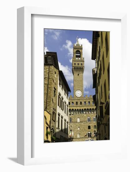 View Towards the Tower of the Palazzo Vecchio, Florence, Tuscany, Italy-John Woodworth-Framed Photographic Print