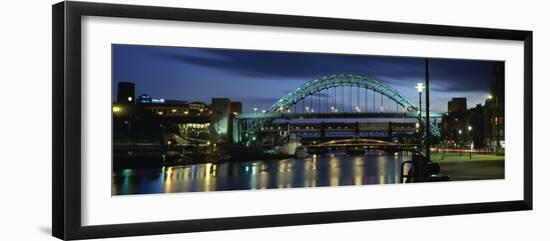 View Towards Tyne Bridge over River Tyne, Quayside, Newcastle Upon Tyne, Tyne and Wear, England-Lee Frost-Framed Photographic Print