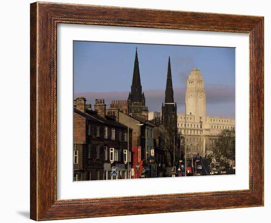 View up Woodhouse Lane to Clock Tower of the Parkinson Building, Leeds, Yorkshire, England-Adam Woolfitt-Framed Photographic Print