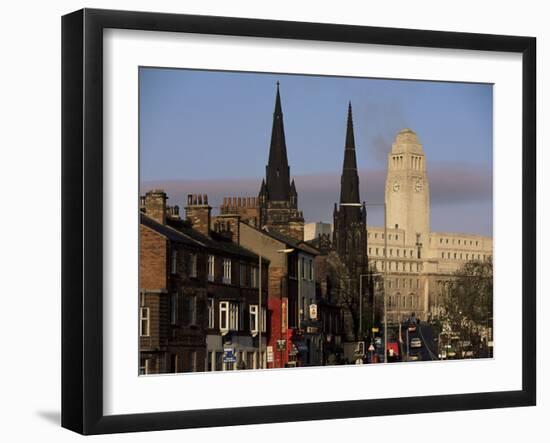 View up Woodhouse Lane to Clock Tower of the Parkinson Building, Leeds, Yorkshire, England-Adam Woolfitt-Framed Photographic Print