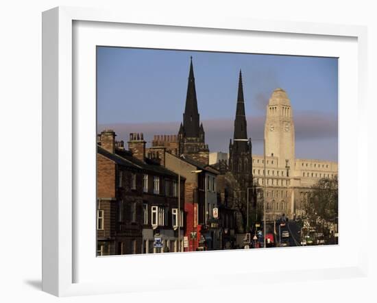 View up Woodhouse Lane to Clock Tower of the Parkinson Building, Leeds, Yorkshire, England-Adam Woolfitt-Framed Photographic Print