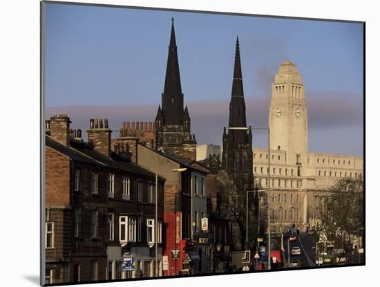 View up Woodhouse Lane to Clock Tower of the Parkinson Building, Leeds, Yorkshire, England-Adam Woolfitt-Mounted Photographic Print