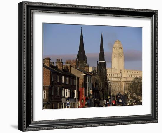 View up Woodhouse Lane to Clock Tower of the Parkinson Building, Leeds, Yorkshire, England-Adam Woolfitt-Framed Photographic Print