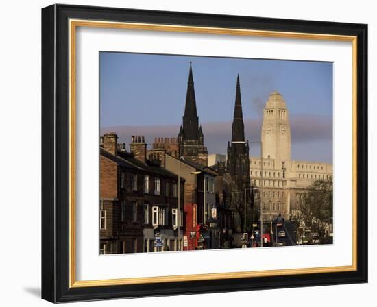 View up Woodhouse Lane to Clock Tower of the Parkinson Building, Leeds, Yorkshire, England-Adam Woolfitt-Framed Photographic Print