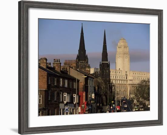 View up Woodhouse Lane to Clock Tower of the Parkinson Building, Leeds, Yorkshire, England-Adam Woolfitt-Framed Photographic Print