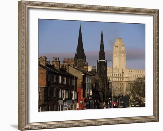 View up Woodhouse Lane to Clock Tower of the Parkinson Building, Leeds, Yorkshire, England-Adam Woolfitt-Framed Photographic Print