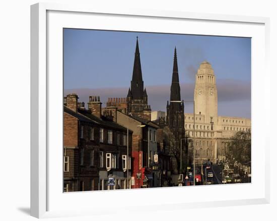 View up Woodhouse Lane to Clock Tower of the Parkinson Building, Leeds, Yorkshire, England-Adam Woolfitt-Framed Photographic Print