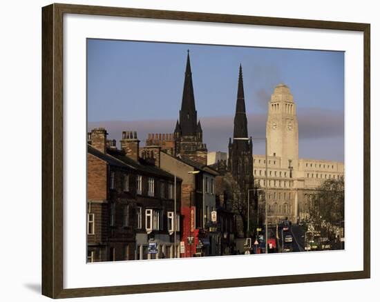 View up Woodhouse Lane to Clock Tower of the Parkinson Building, Leeds, Yorkshire, England-Adam Woolfitt-Framed Photographic Print