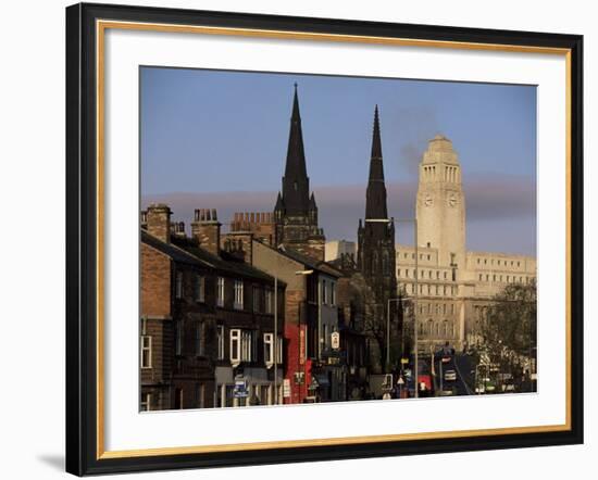 View up Woodhouse Lane to Clock Tower of the Parkinson Building, Leeds, Yorkshire, England-Adam Woolfitt-Framed Photographic Print