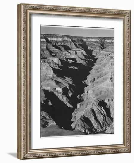 View With Shadowed Ravine "Grand Canyon From South Rim 1941" Arizona.  1941-Ansel Adams-Framed Art Print