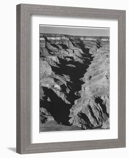 View With Shadowed Ravine "Grand Canyon From South Rim 1941" Arizona.  1941-Ansel Adams-Framed Art Print