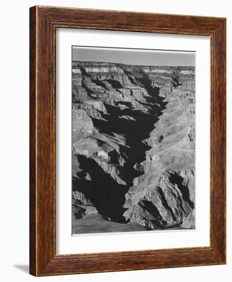 View With Shadowed Ravine "Grand Canyon From South Rim 1941" Arizona.  1941-Ansel Adams-Framed Art Print