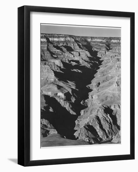 View With Shadowed Ravine "Grand Canyon From South Rim 1941" Arizona.  1941-Ansel Adams-Framed Art Print