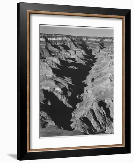 View With Shadowed Ravine "Grand Canyon From South Rim 1941" Arizona.  1941-Ansel Adams-Framed Art Print