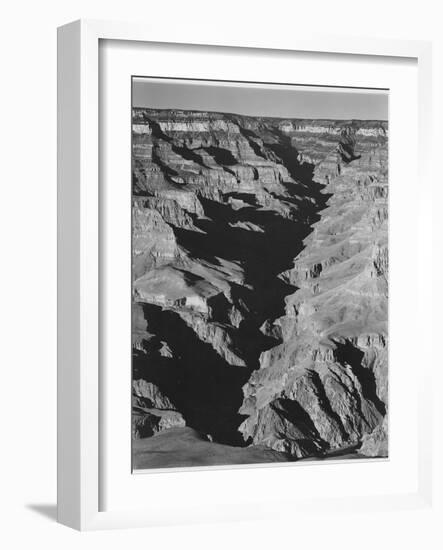 View With Shadowed Ravine "Grand Canyon From South Rim 1941" Arizona.  1941-Ansel Adams-Framed Art Print