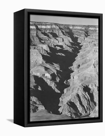 View With Shadowed Ravine "Grand Canyon From South Rim 1941" Arizona.  1941-Ansel Adams-Framed Stretched Canvas