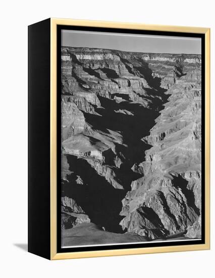 View With Shadowed Ravine "Grand Canyon From South Rim 1941" Arizona.  1941-Ansel Adams-Framed Stretched Canvas