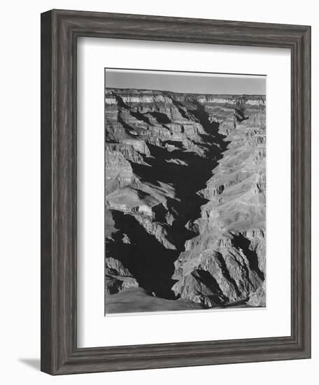 View With Shadowed Ravine "Grand Canyon From South Rim 1941" Arizona.  1941-Ansel Adams-Framed Art Print