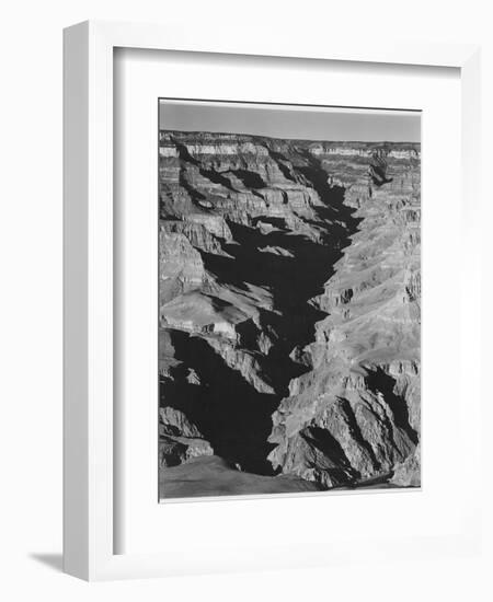 View With Shadowed Ravine "Grand Canyon From South Rim 1941" Arizona.  1941-Ansel Adams-Framed Art Print