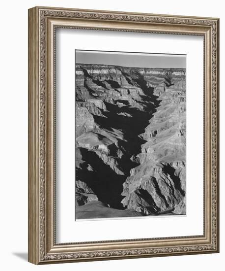 View With Shadowed Ravine "Grand Canyon From South Rim 1941" Arizona.  1941-Ansel Adams-Framed Premium Giclee Print