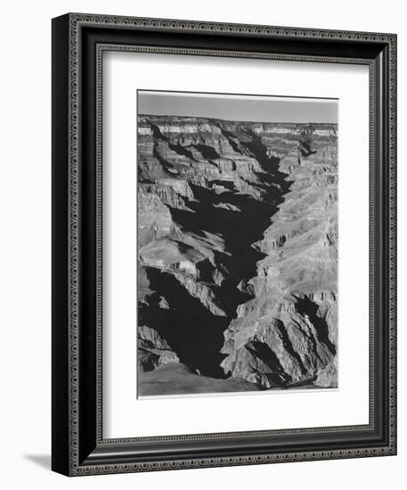 View With Shadowed Ravine "Grand Canyon From South Rim 1941" Arizona.  1941-Ansel Adams-Framed Premium Giclee Print