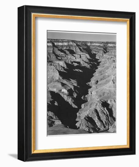 View With Shadowed Ravine "Grand Canyon From South Rim 1941" Arizona.  1941-Ansel Adams-Framed Premium Giclee Print