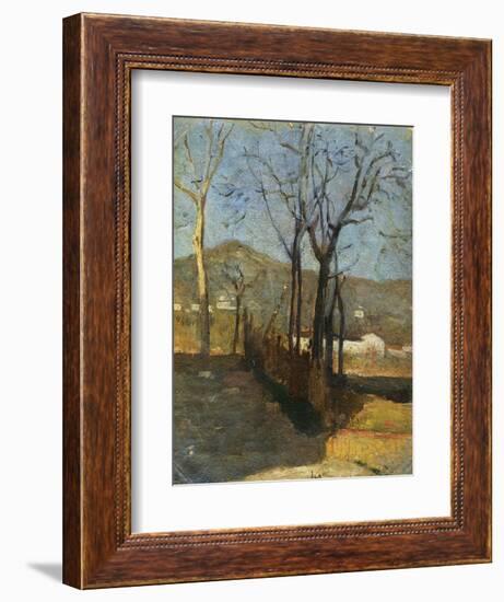 View with Trees, Country Study Triptych, 1861-Silvestro Lega-Framed Giclee Print