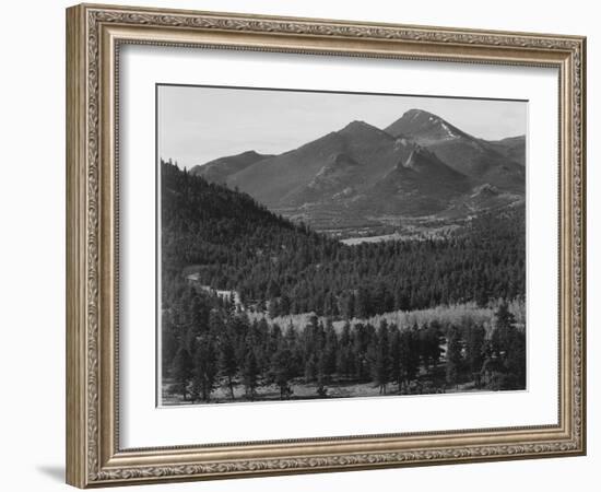 View With Trees In Foreground Barren Mountains In Bkgd "In Rocky Mountain NP" Colorado 1933-1942-Ansel Adams-Framed Art Print