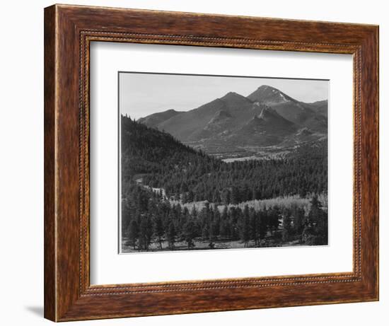 View With Trees In Foreground Barren Mountains In Bkgd "In Rocky Mountain NP" Colorado 1933-1942-Ansel Adams-Framed Art Print