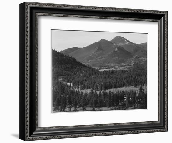 View With Trees In Foreground Barren Mountains In Bkgd "In Rocky Mountain NP" Colorado 1933-1942-Ansel Adams-Framed Art Print