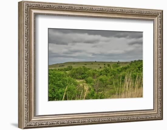 Viewing across some of the Flint Hills in Kansas-Michael Scheufler-Framed Photographic Print