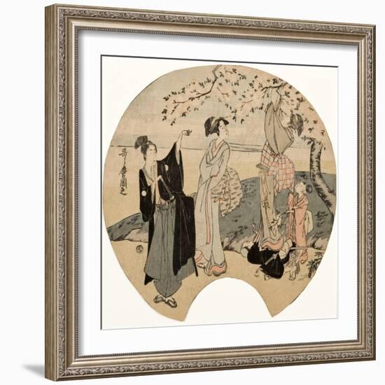 Viewing Cherry Blossoms, 1794-96-Kitagawa Utamaro-Framed Giclee Print