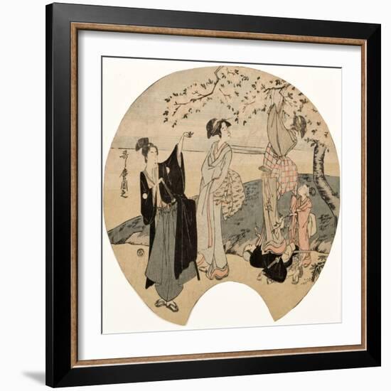 Viewing Cherry Blossoms, 1794-96-Kitagawa Utamaro-Framed Giclee Print