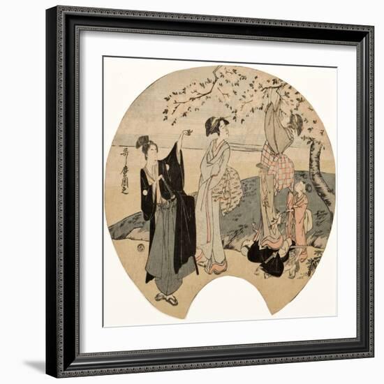 Viewing Cherry Blossoms, 1794-96-Kitagawa Utamaro-Framed Giclee Print