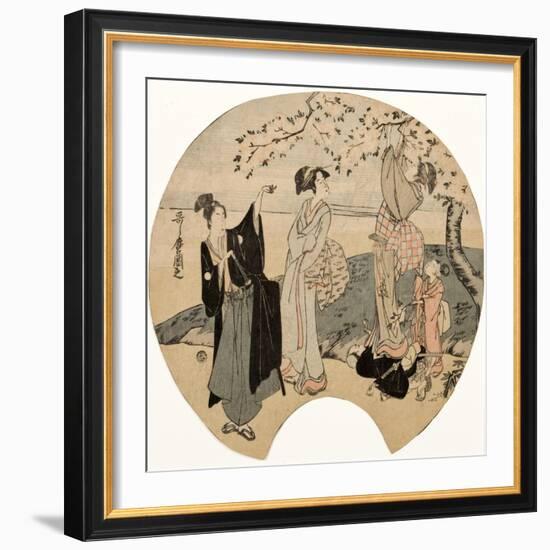 Viewing Cherry Blossoms, 1794-96-Kitagawa Utamaro-Framed Giclee Print