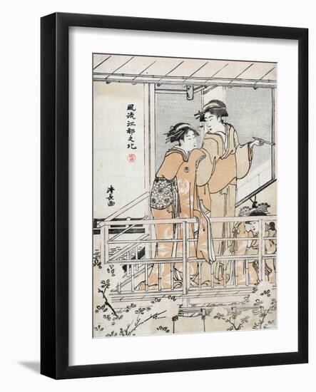 Viewing Cherry Blossoms-Torii Kiyonaga-Framed Giclee Print