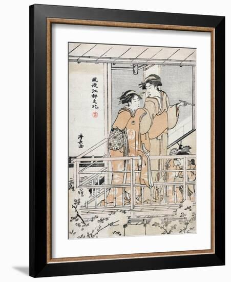 Viewing Cherry Blossoms-Torii Kiyonaga-Framed Giclee Print