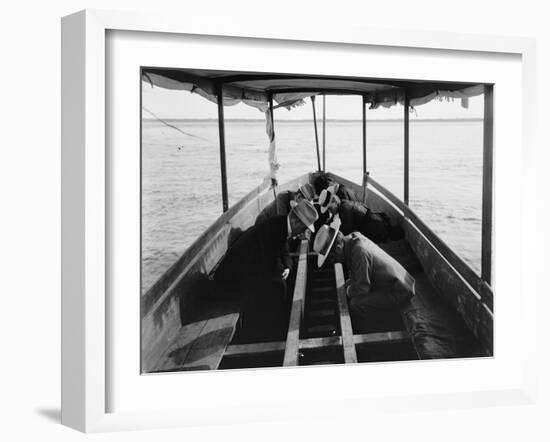 Viewing the Marine Gardens Through Bottom of Boat, Nassau, Bahamas, 1900-William Henry Jackson-Framed Photographic Print