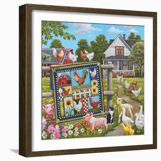 Viewing the Rooster Themed Quilt-William Vanderdasson-Framed Giclee Print