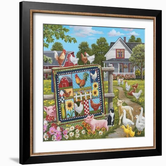 Viewing the Rooster Themed Quilt-William Vanderdasson-Framed Giclee Print