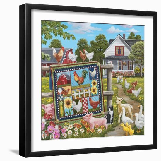 Viewing the Rooster Themed Quilt-William Vanderdasson-Framed Giclee Print