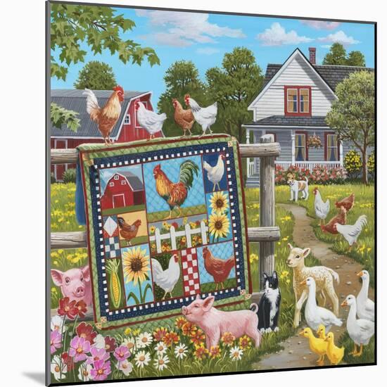 Viewing the Rooster Themed Quilt-William Vanderdasson-Mounted Giclee Print