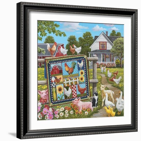 Viewing the Rooster Themed Quilt-William Vanderdasson-Framed Giclee Print