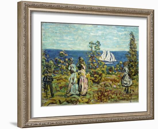 Viewing the Sailboats-Maurice Brazil Prendergast-Framed Giclee Print